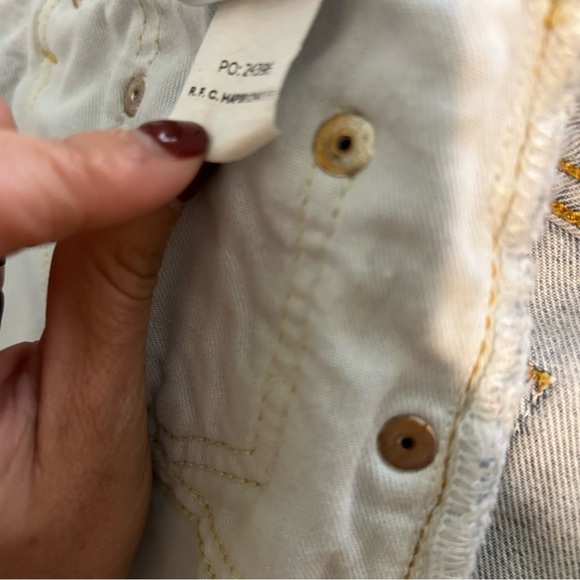 RE/DONE & PAM Mid Rise Wrap Jean Skirt Maliblue Size 27 - Picture 15 of 16